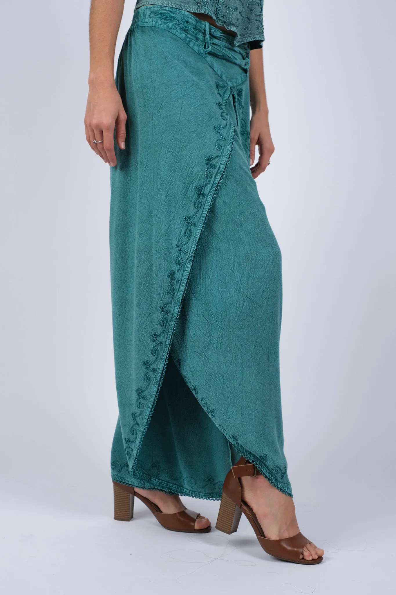 225009 Trendy Sea Embroided Hippie Pants