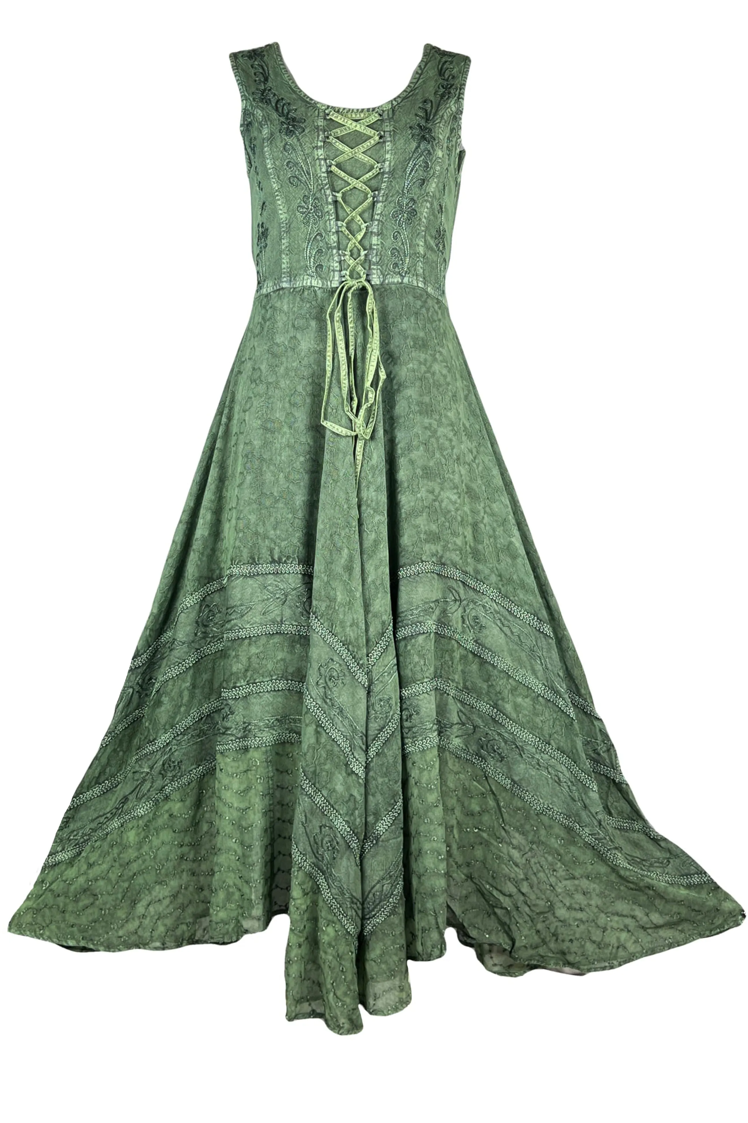 305 DR Sweet Empire Dazzling Flared Embroidered Summer Dress Gown
