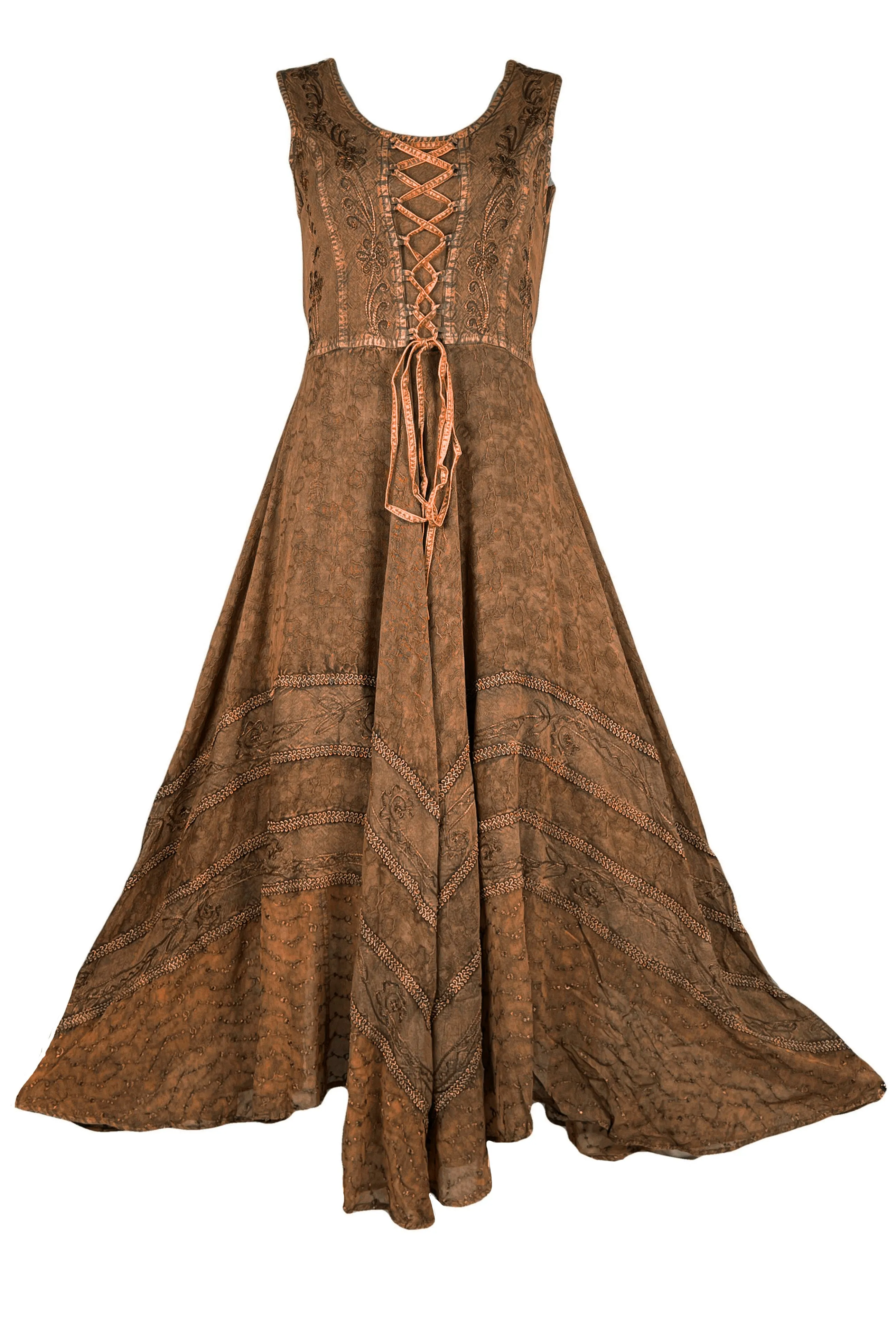 305 DR Sweet Empire Dazzling Flared Embroidered Summer Dress Gown