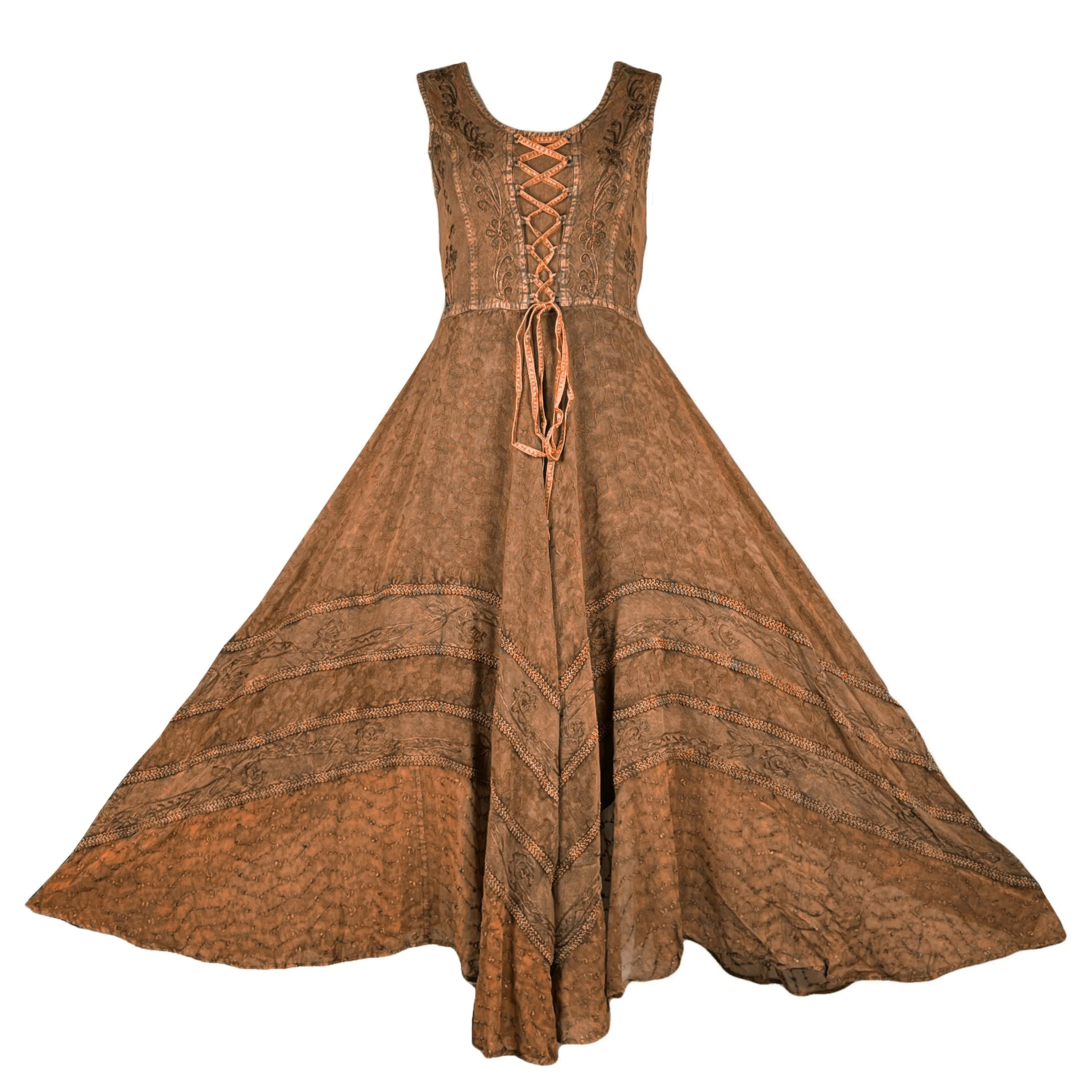 305 DR Sweet Empire Dazzling Flared Embroidered Summer Dress Gown