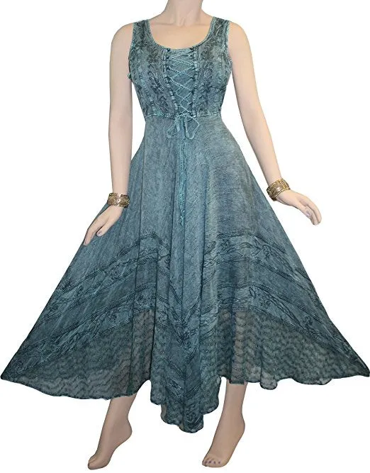 305 DR Sweet Empire Dazzling Flared Embroidered Summer Dress Gown