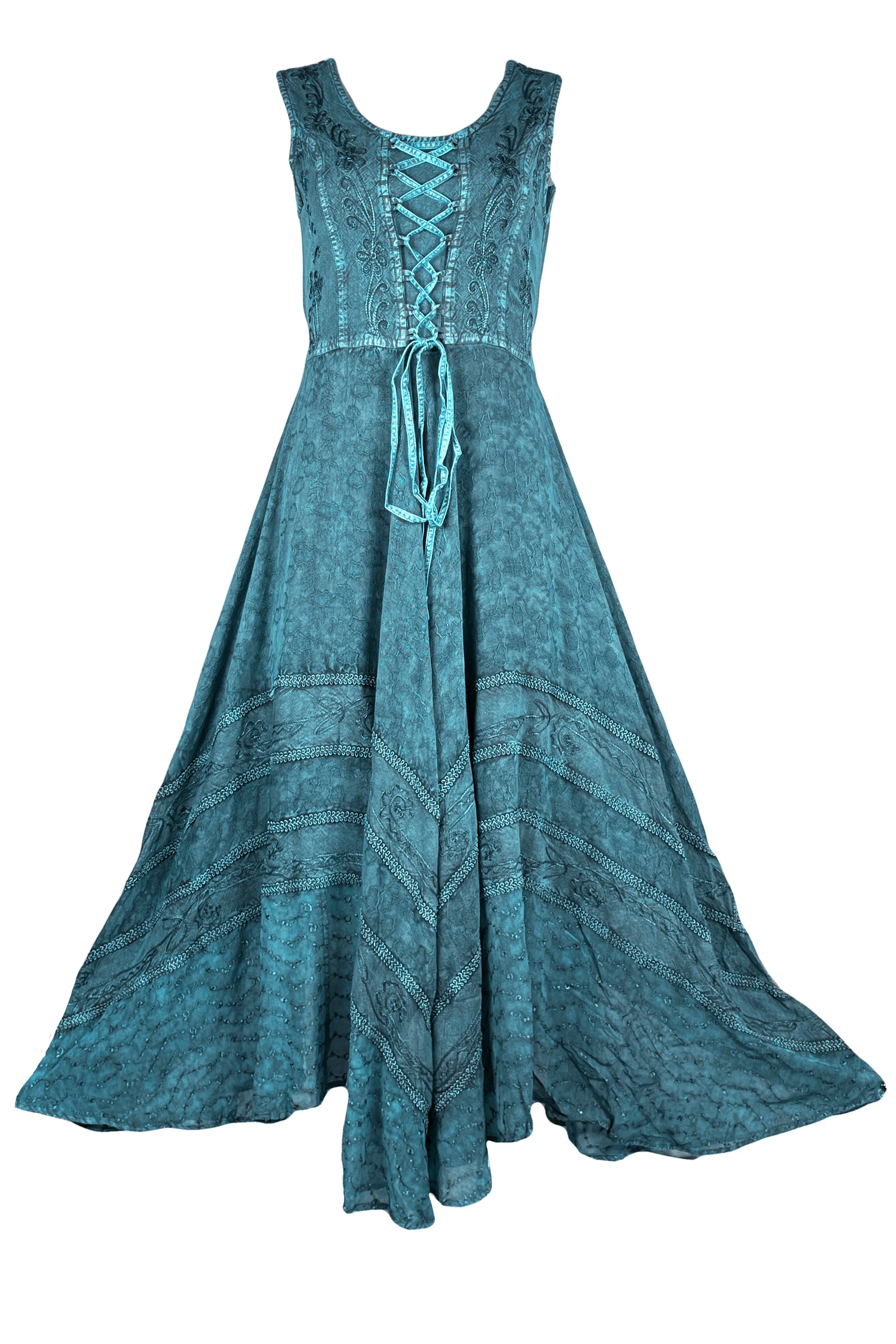 305 DR Sweet Empire Dazzling Flared Embroidered Summer Dress Gown