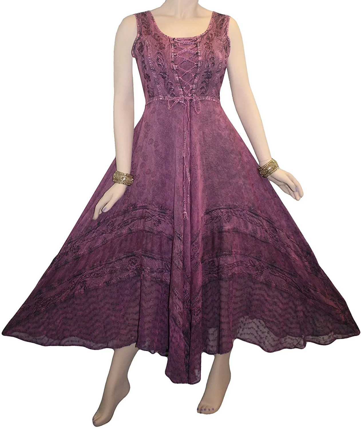 305 DR Sweet Empire Dazzling Flared Embroidered Summer Dress Gown
