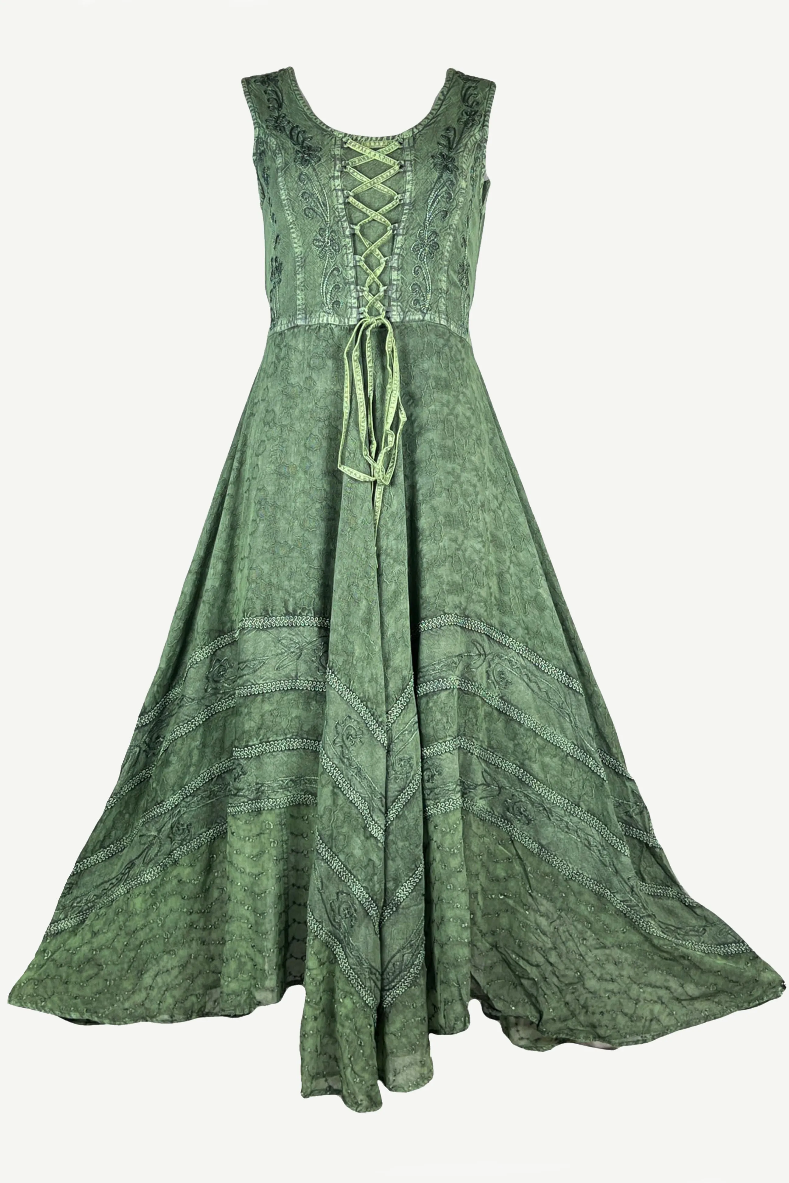 305 DR Sweet Empire Dazzling Flared Embroidered Summer Dress Gown