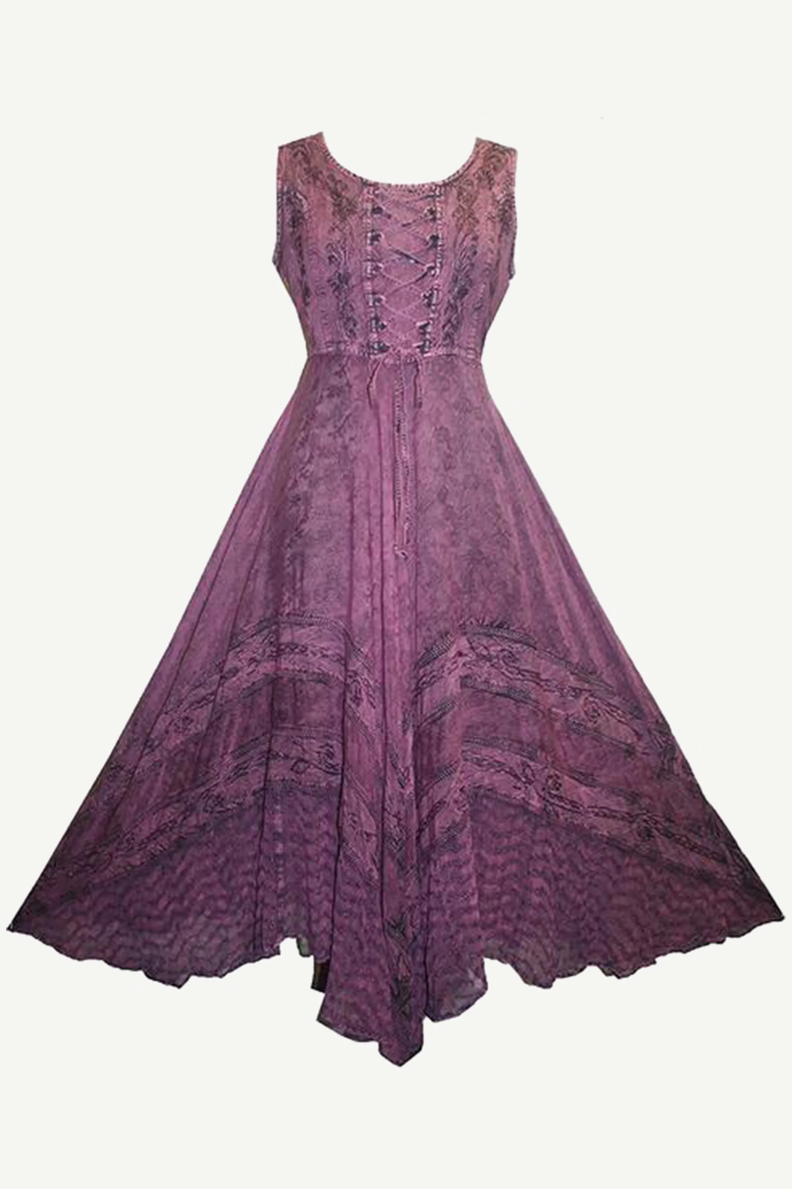 305 DR Sweet Empire Dazzling Flared Embroidered Summer Dress Gown