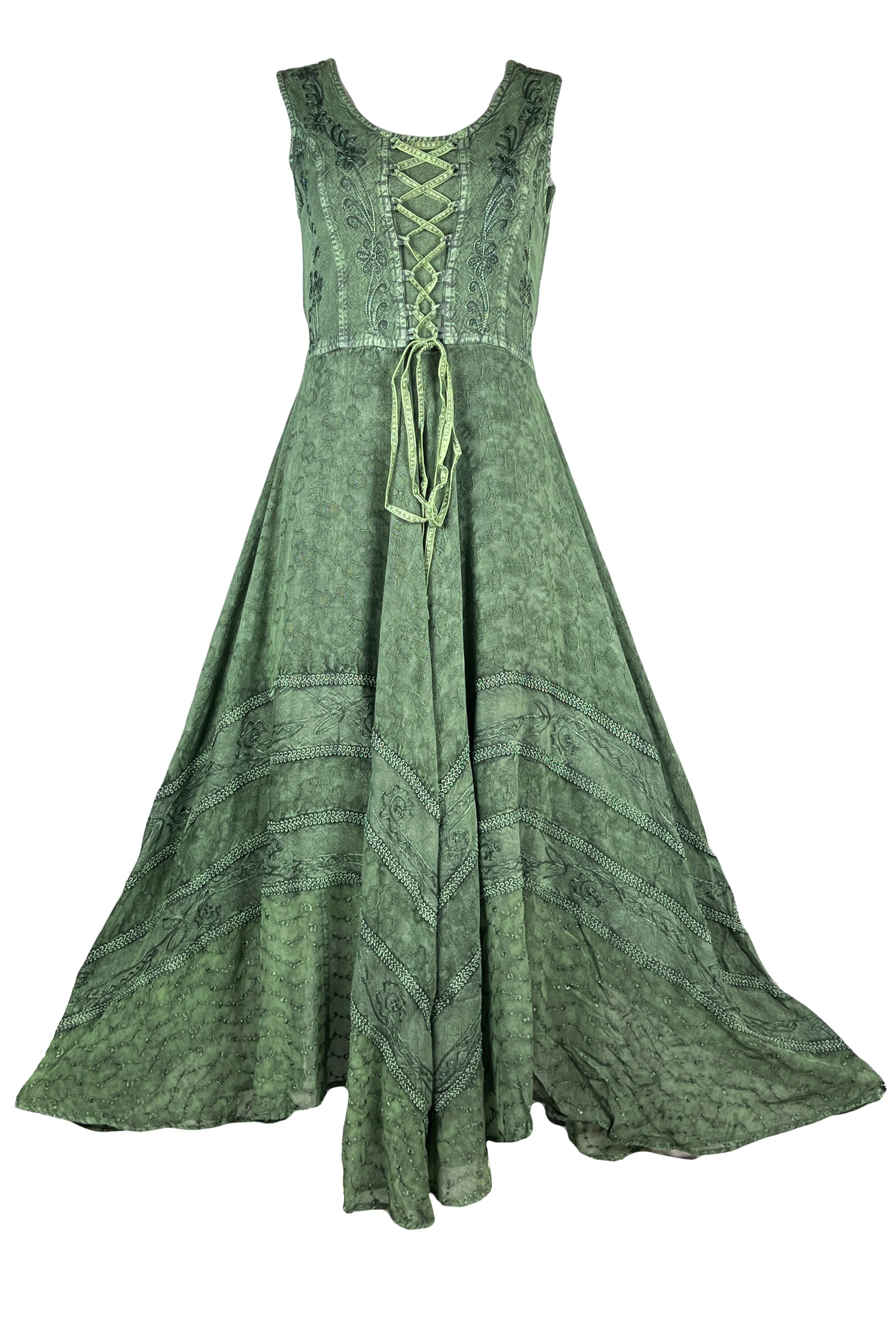 305 DR Sweet Empire Dazzling Flared Embroidered Summer Dress Gown