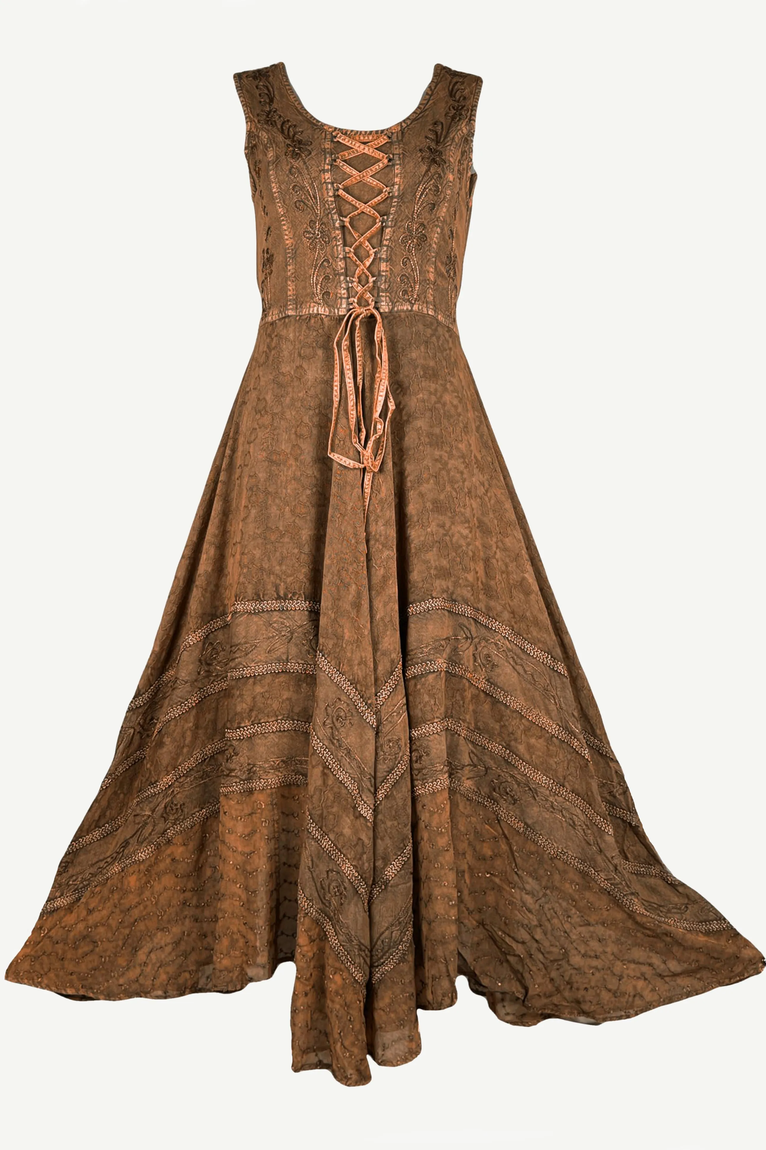 305 DR Sweet Empire Dazzling Flared Embroidered Summer Dress Gown