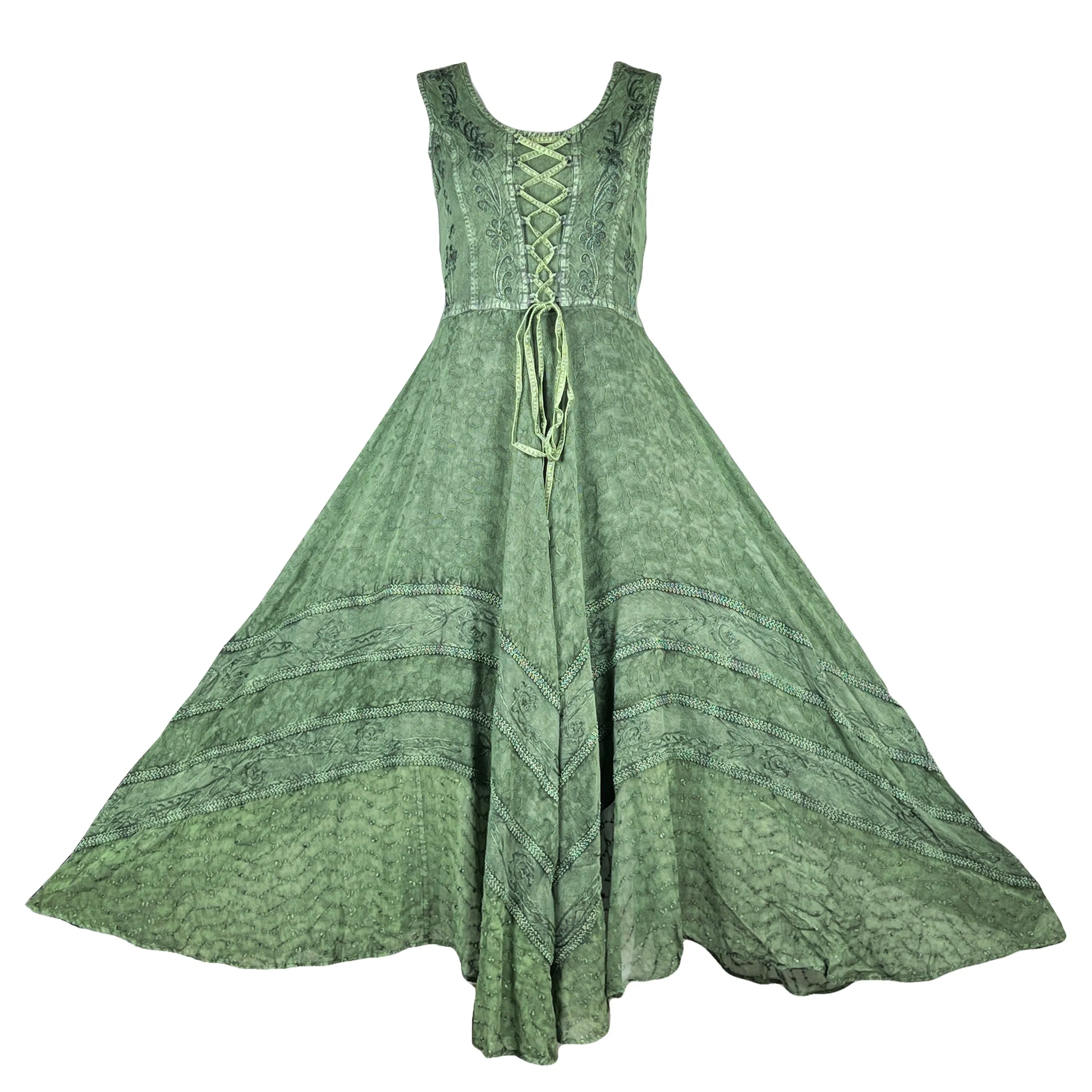 305 DR Sweet Empire Dazzling Flared Embroidered Summer Dress Gown