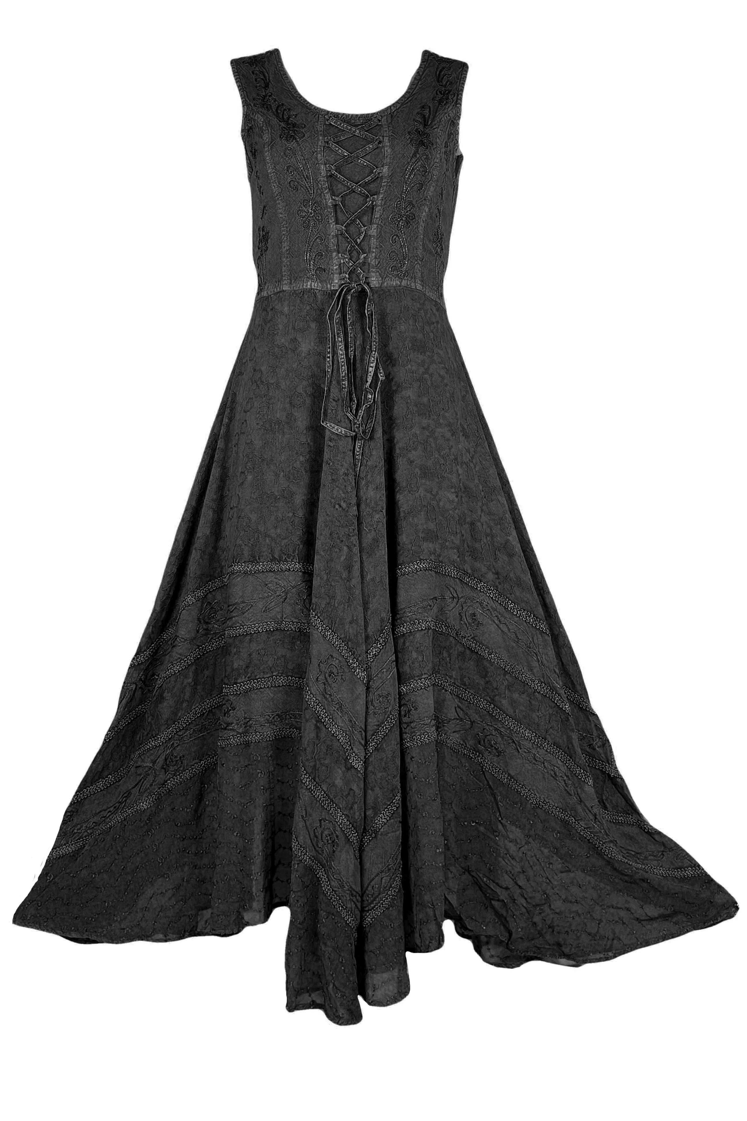 305 DR Sweet Empire Dazzling Flared Embroidered Summer Dress Gown