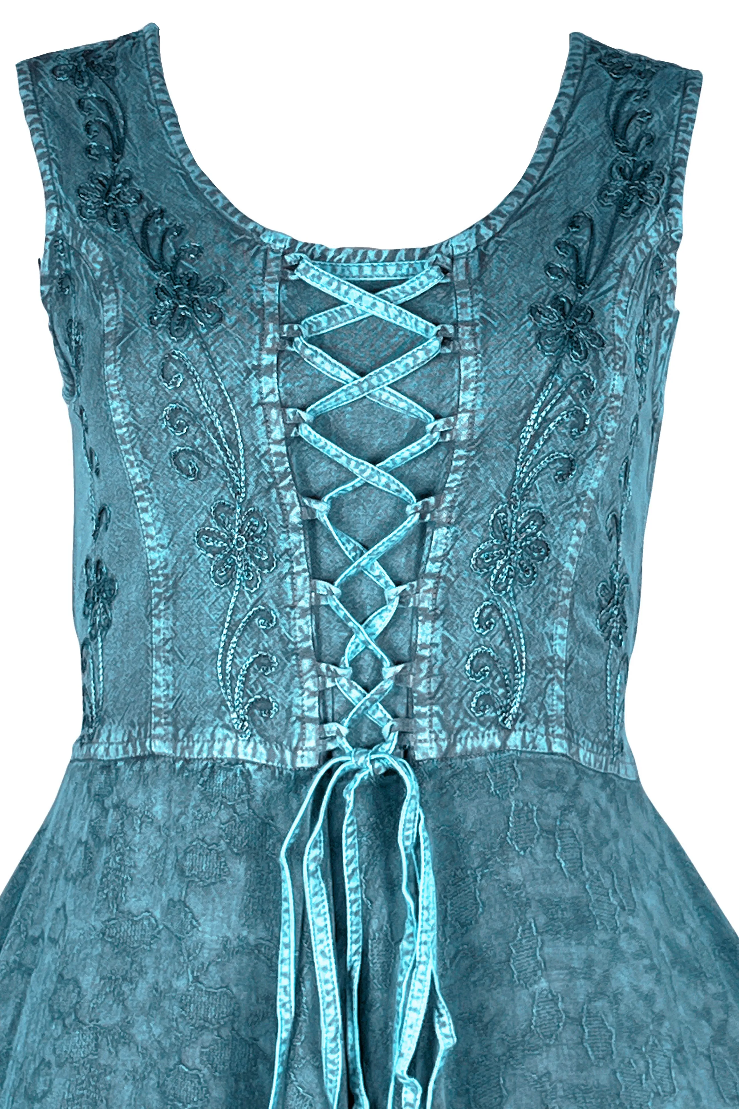 305 DR Sweet Empire Dazzling Flared Embroidered Summer Dress Gown