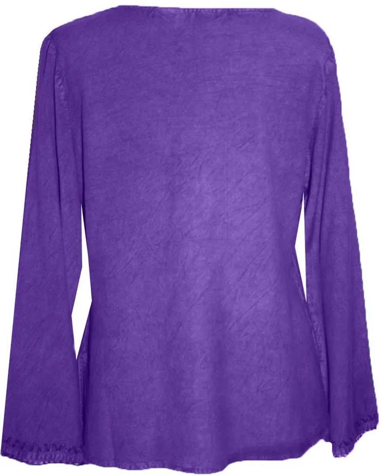 720 B Diamond Neck Renaissance Embroidered Blouse