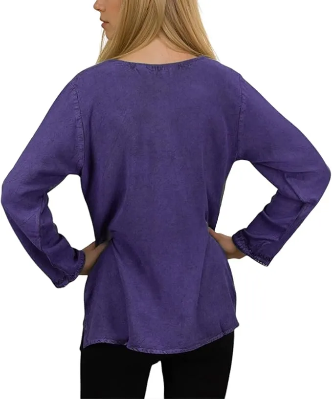720 B Diamond Neck Renaissance Embroidered Blouse