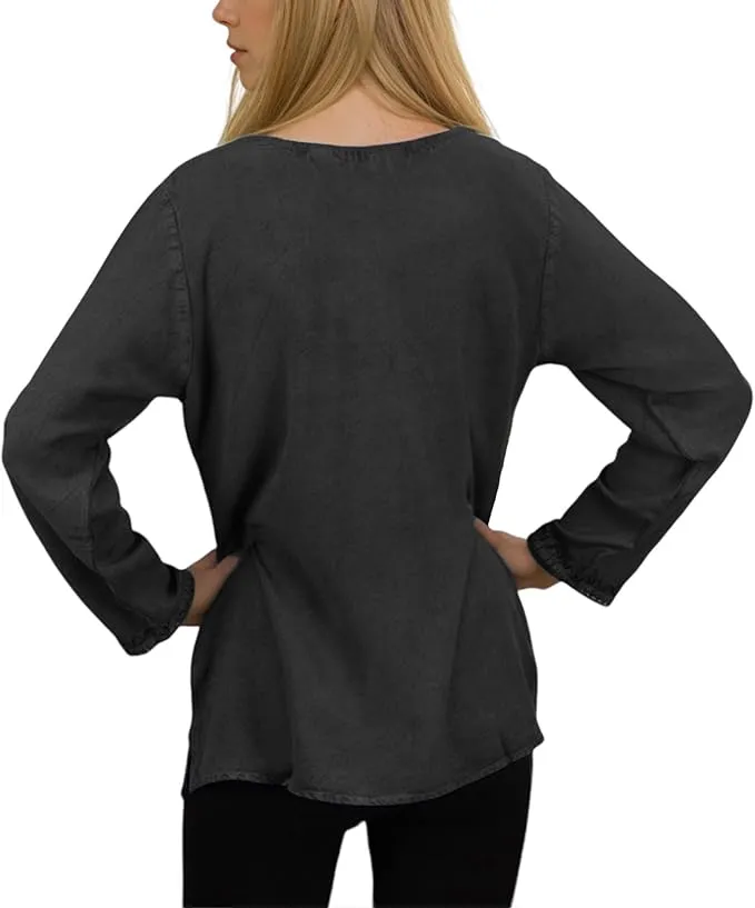 720 B Diamond Neck Renaissance Embroidered Blouse