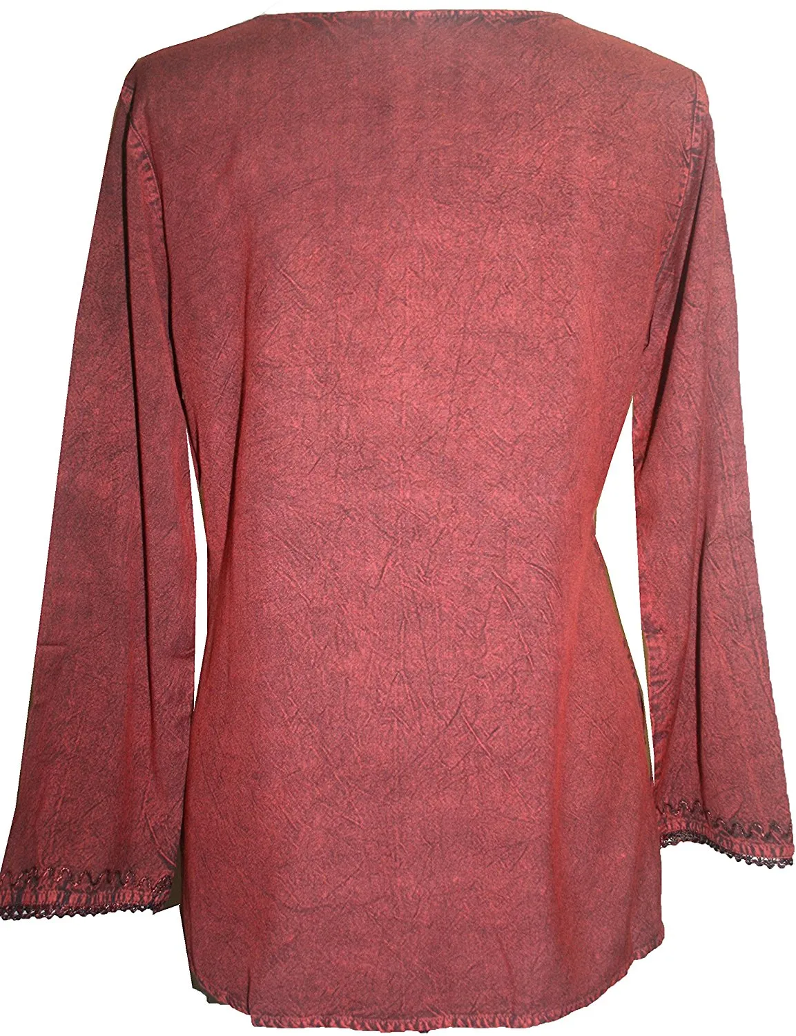 720 B Diamond Neck Renaissance Embroidered Blouse