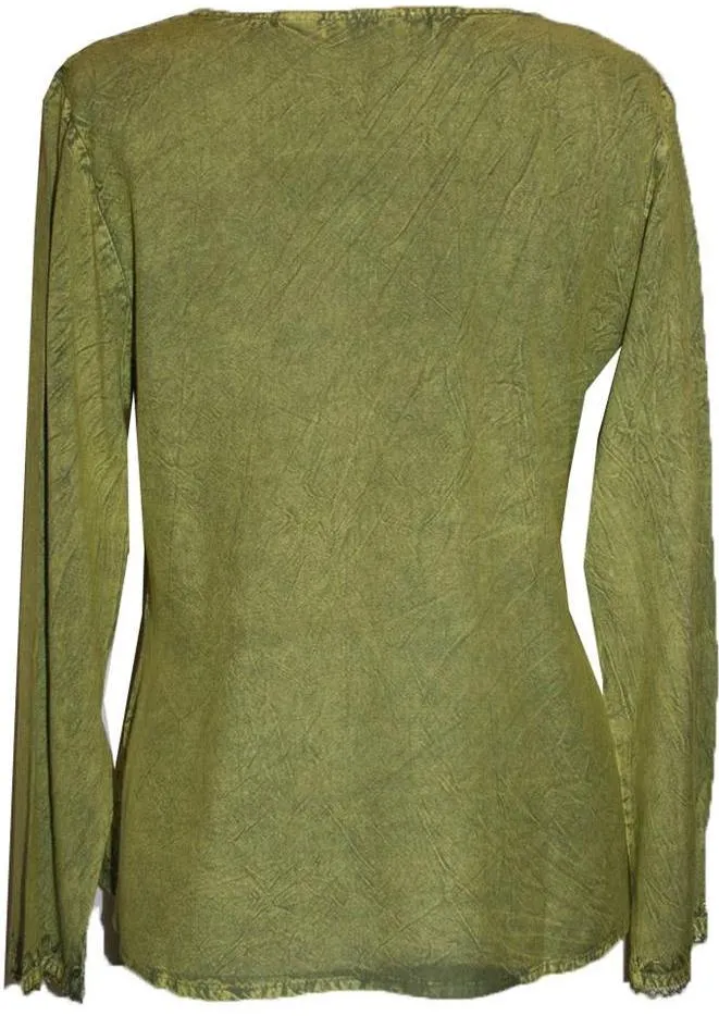 720 B Diamond Neck Renaissance Embroidered Blouse