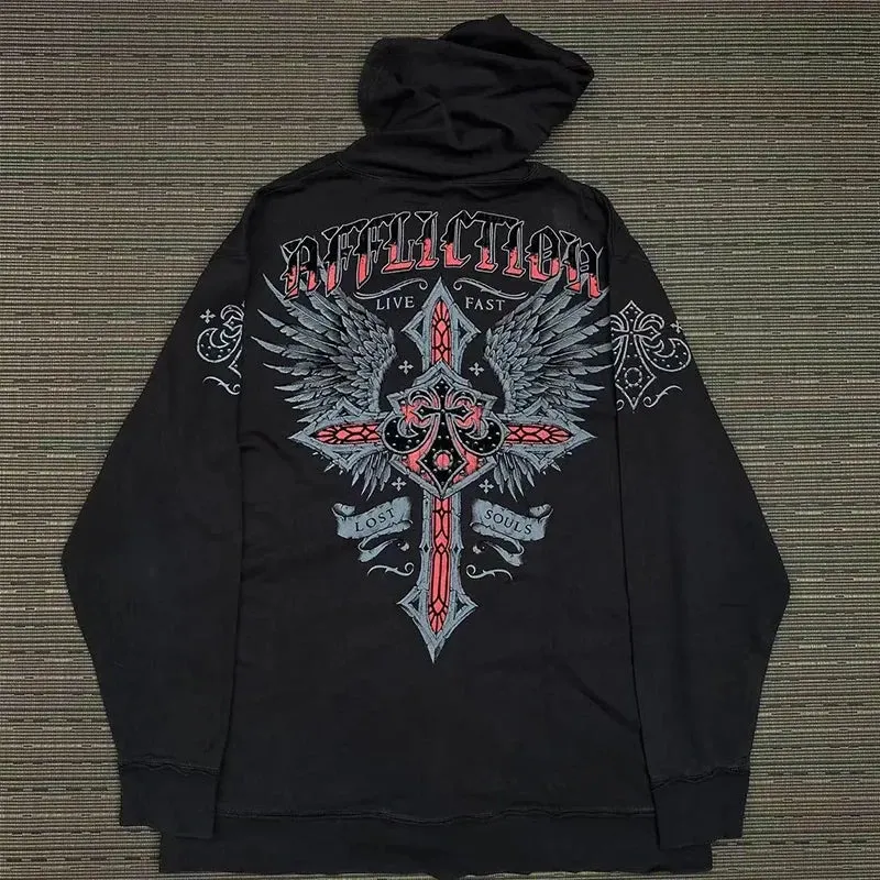 Advbridge Men Slipknots Hoodie Sweatshirts Y2k Outerwear Heavy Metal Coat Hooded Streetwear Goldorak Anime Outerwear korean Harajuku