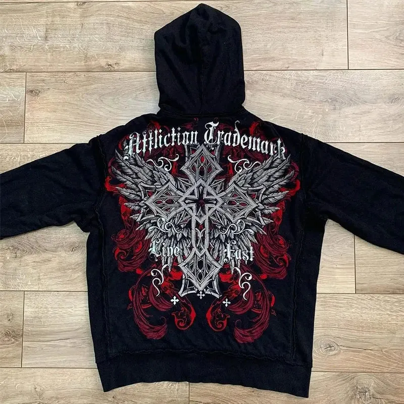 Advbridge Men Slipknots Hoodie Sweatshirts Y2k Outerwear Heavy Metal Coat Hooded Streetwear Goldorak Anime Outerwear korean Harajuku
