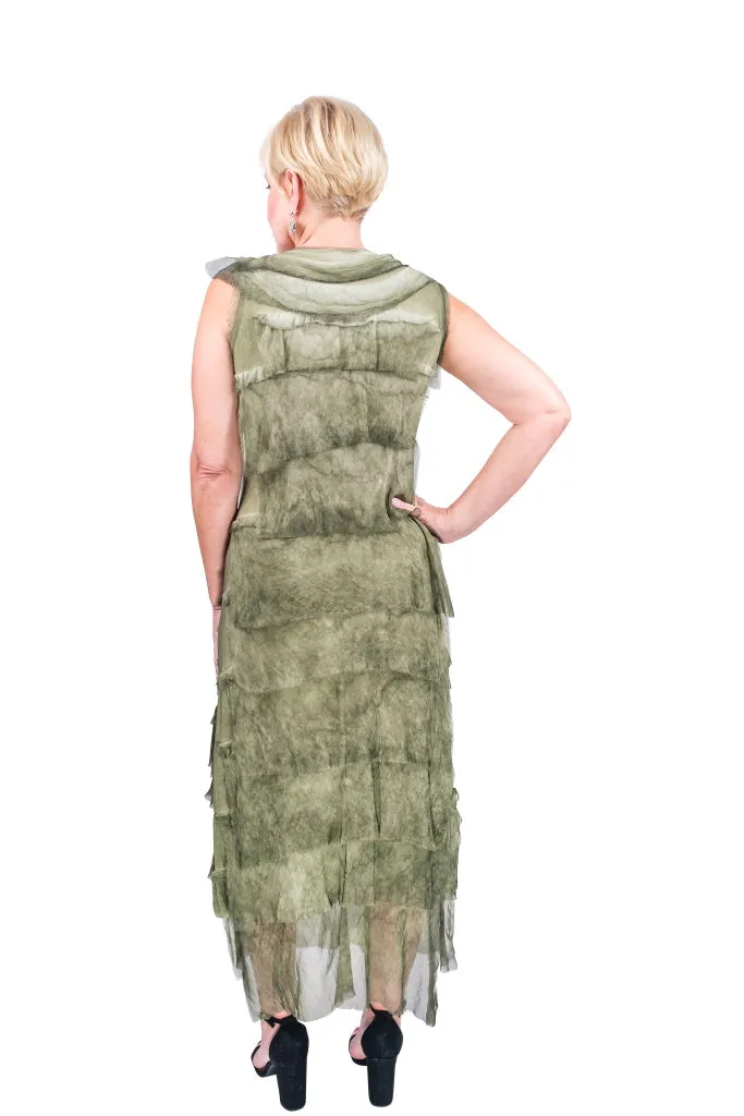 Aleena Silk Maxi Ruffle Dress (DT215)