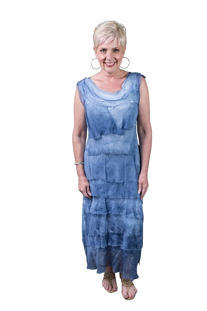 Aleena Silk Maxi Ruffle Dress (DT215)