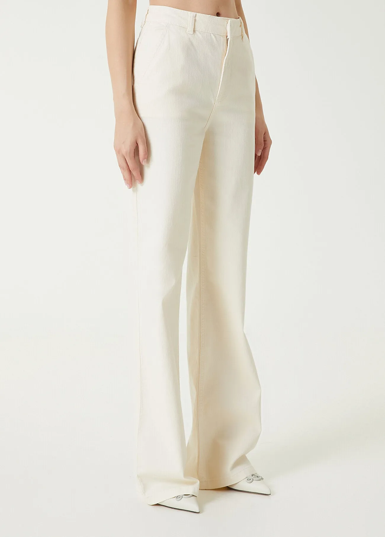 Beymen Club Denim Flared Fit Trousers Ecru