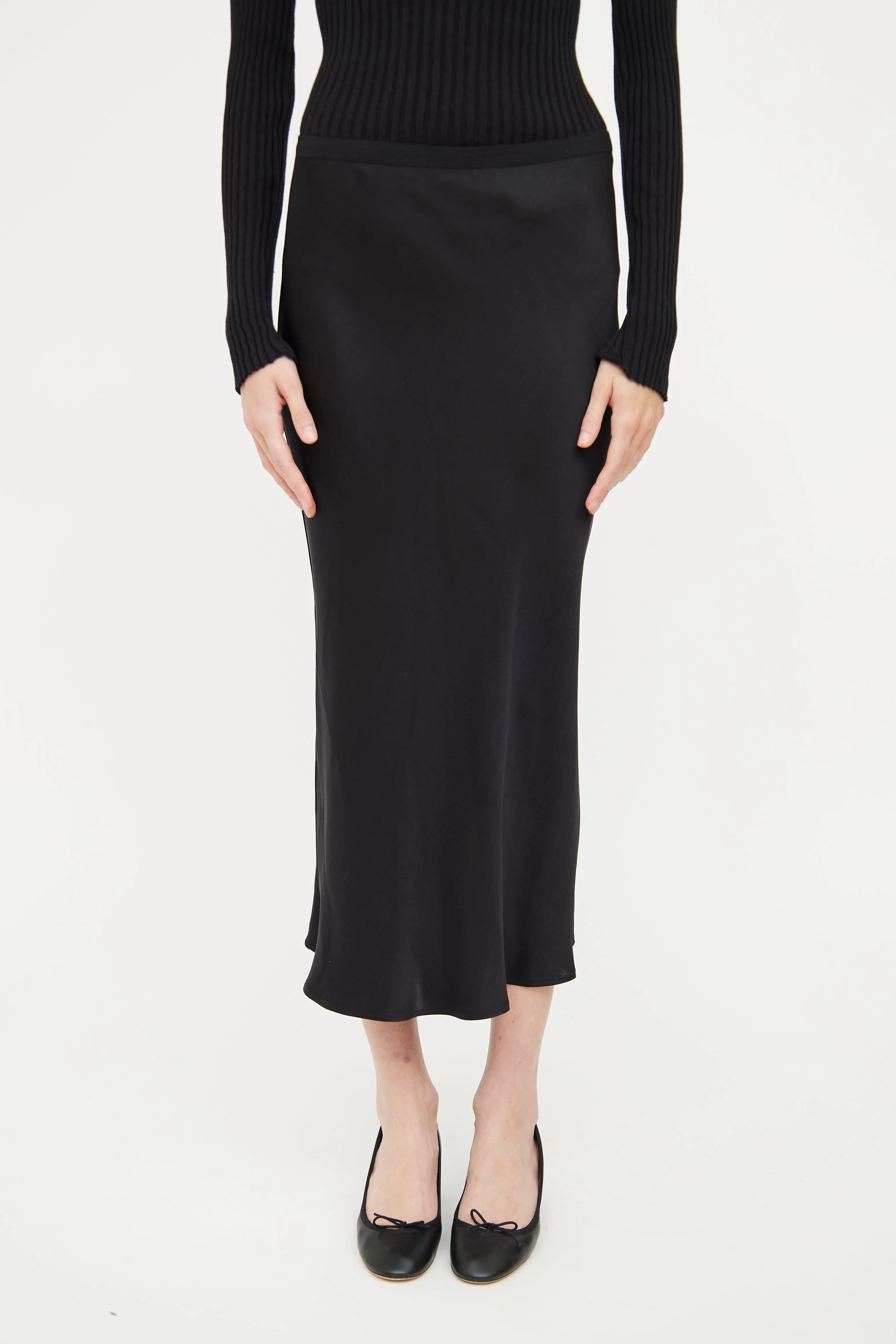 Black Silk Maxi Skirt