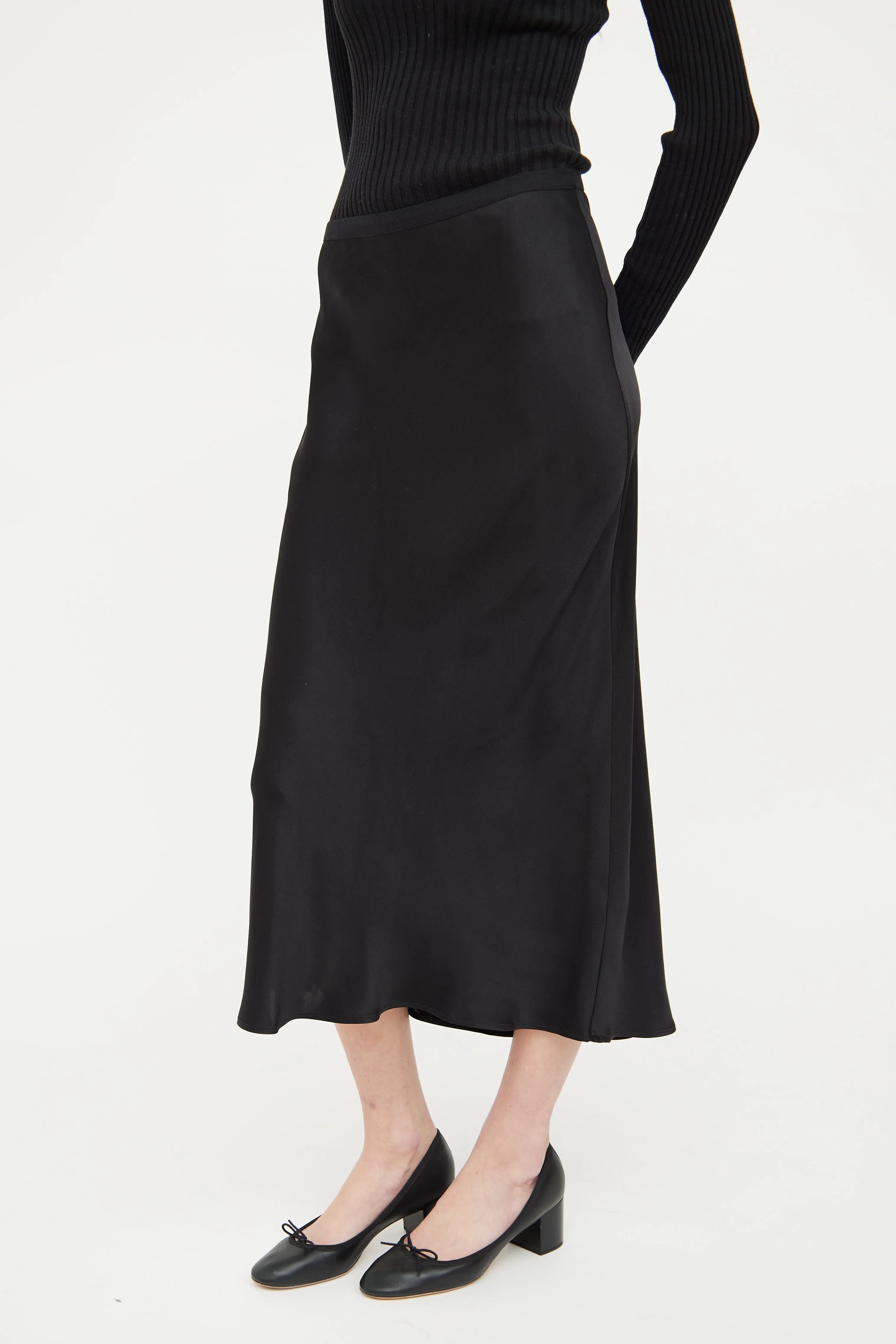 Black Silk Maxi Skirt