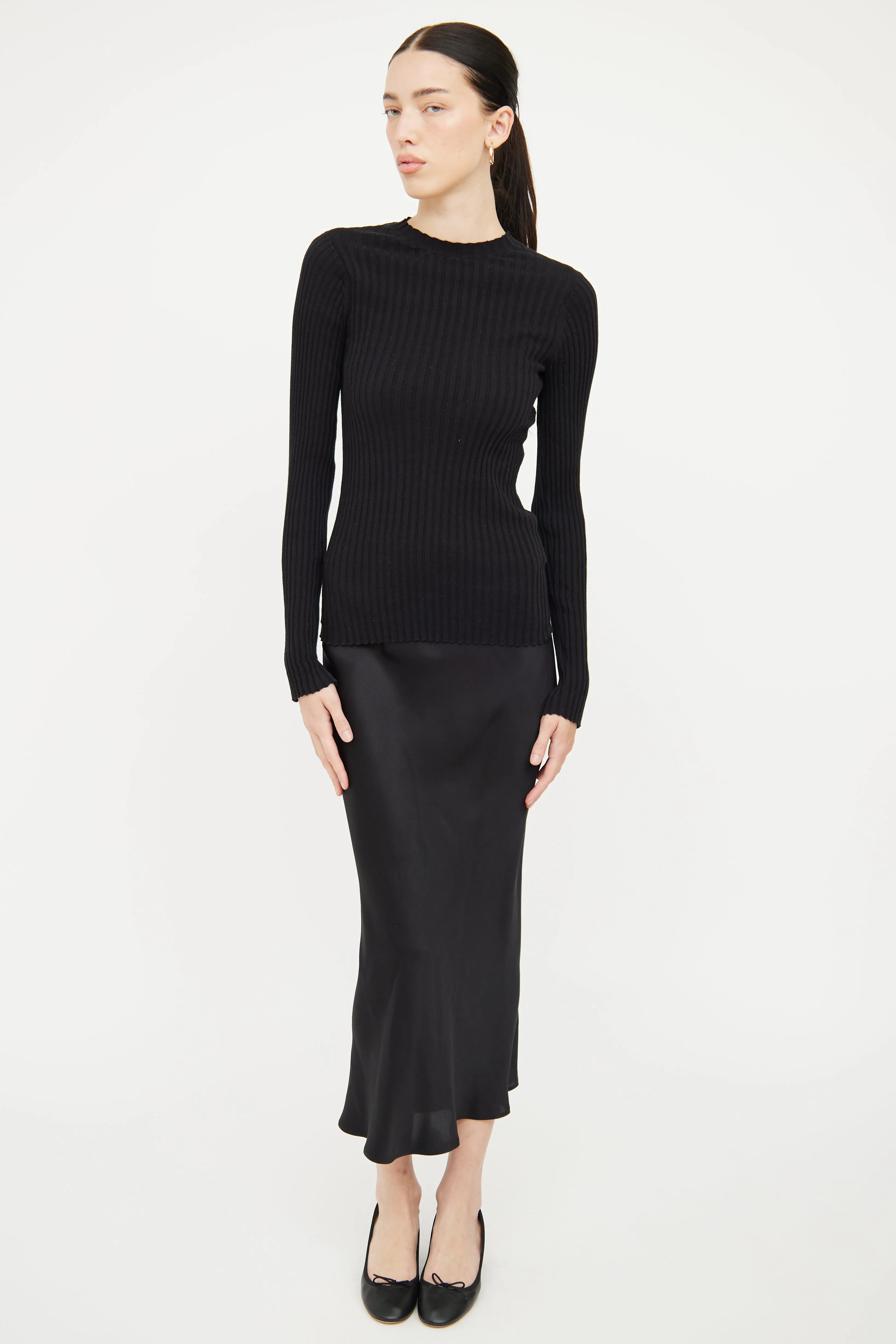 Black Silk Maxi Skirt