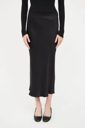 Black Silk Maxi Skirt