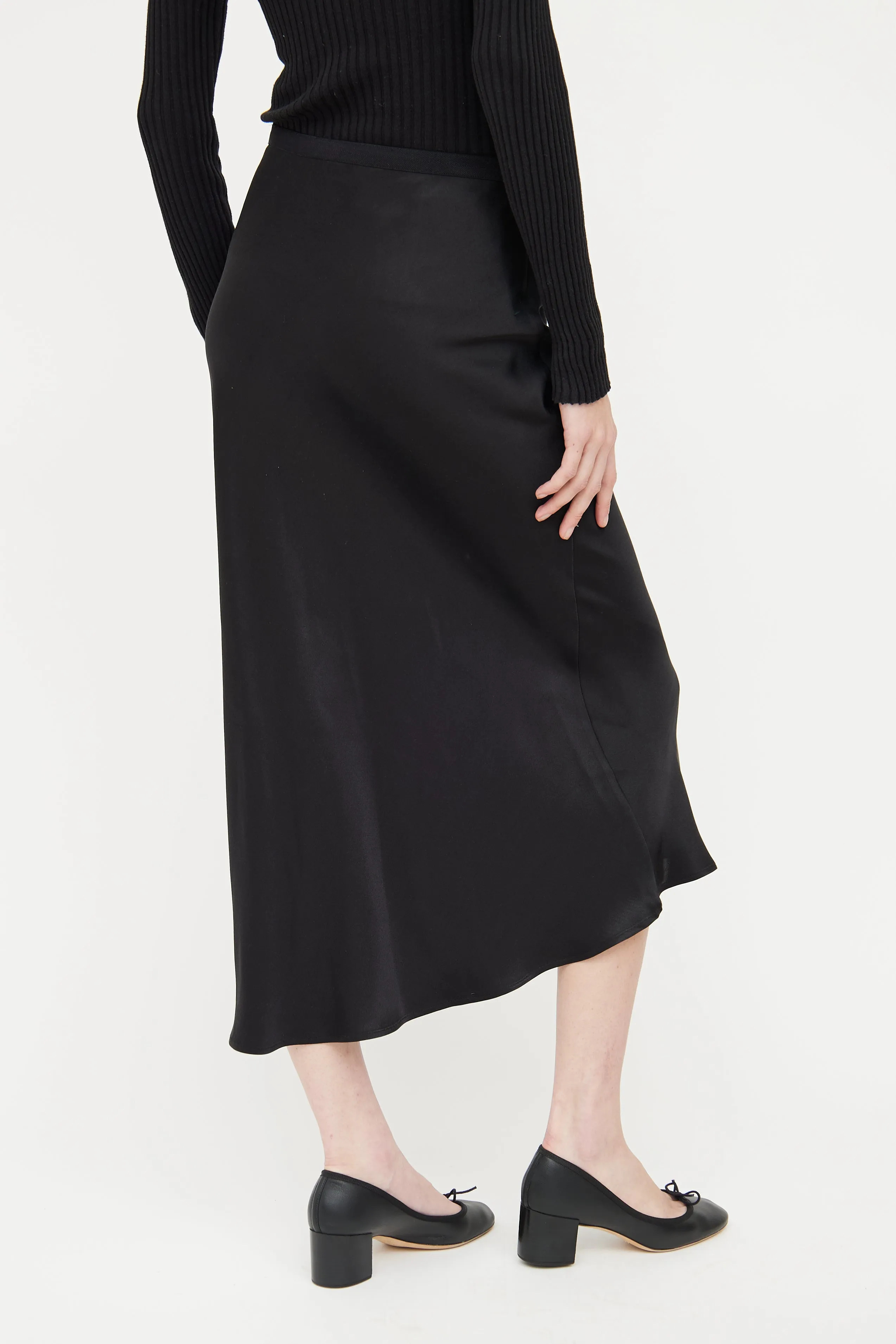 Black Silk Maxi Skirt