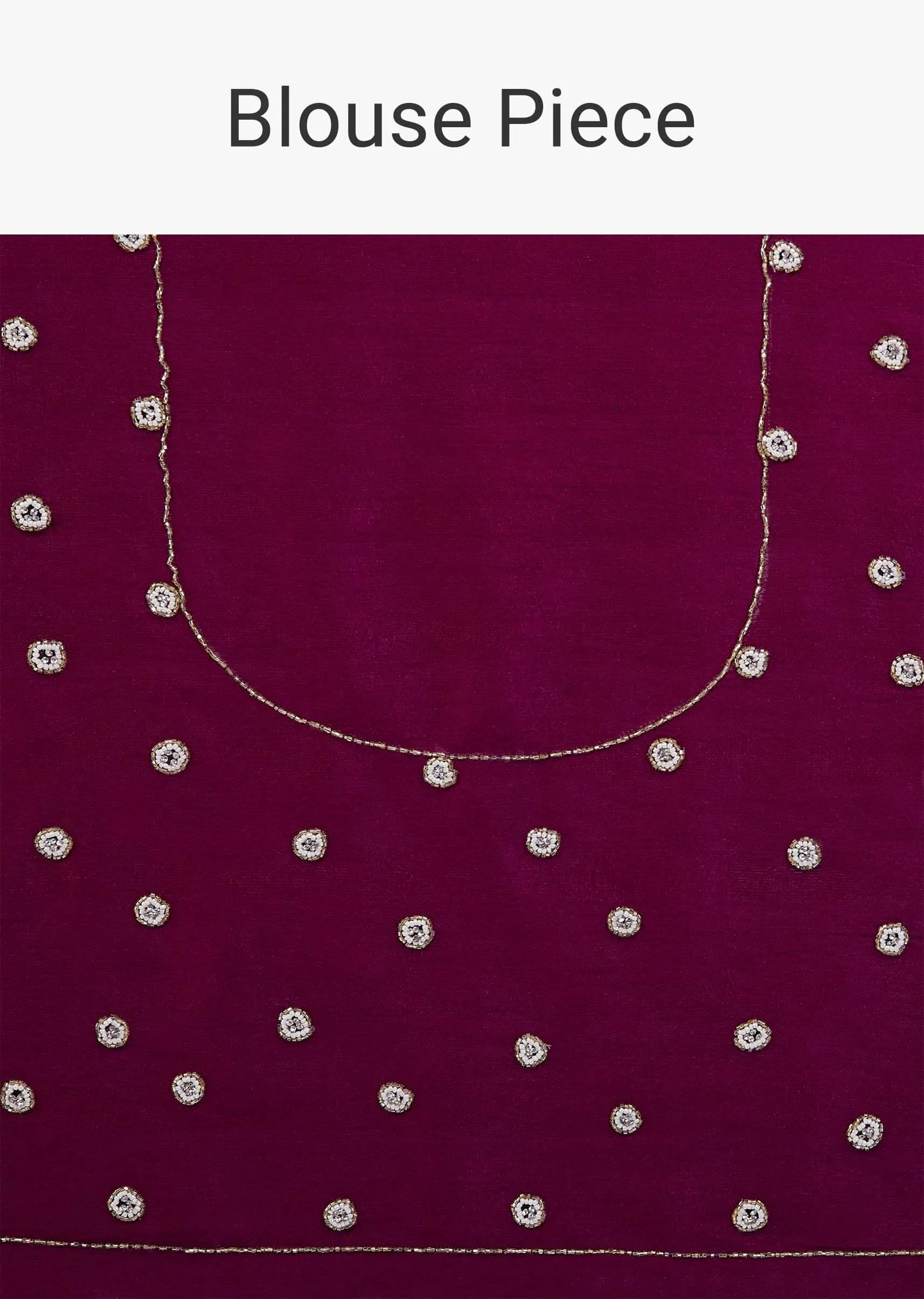 Burgundy Purple Saree In Organza With Embroidery