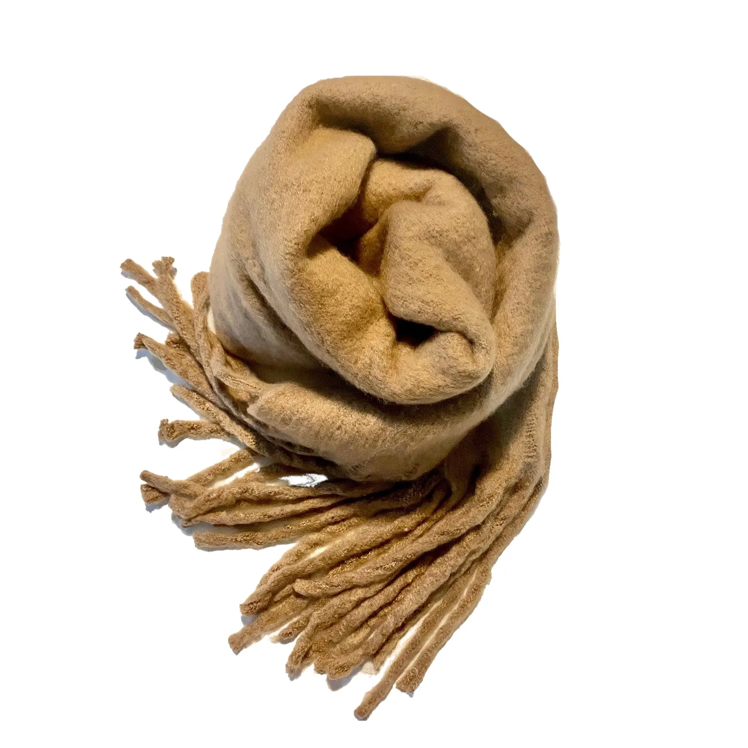 Cara Mocha Tan Fringed Scarf