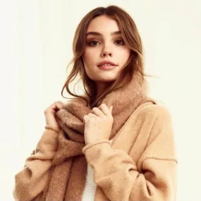 Cara Mocha Tan Fringed Scarf