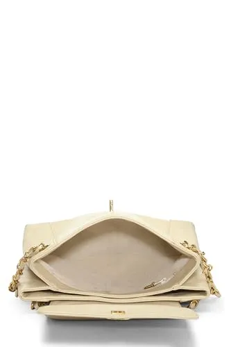 Chanel,  White Caviar Zip Tote, White