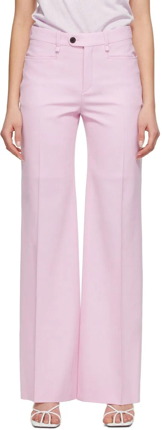 ChloÃ© Pink Grain De Poudre Flared Trousers
