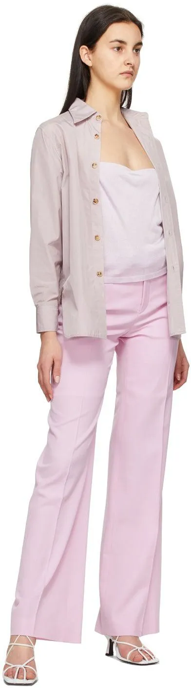 ChloÃ© Pink Grain De Poudre Flared Trousers