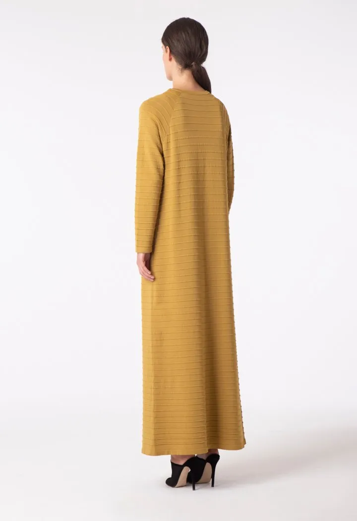 Choice Knitted Embossed Stripe Outerwear Olive