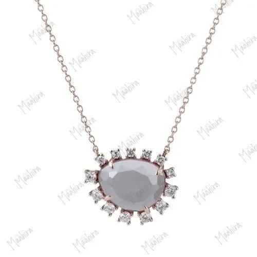 Diamond Fringed Amethyst Necklace