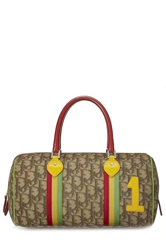Dior,  Brown Trotter Coated Canvas Rasta Handle Bag, Brown