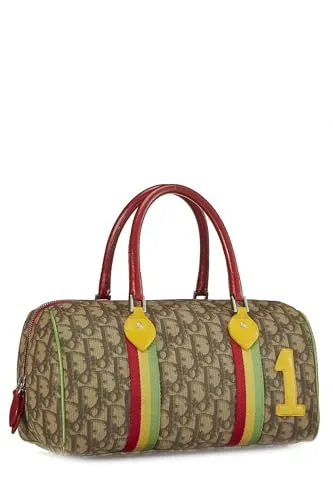 Dior,  Brown Trotter Coated Canvas Rasta Handle Bag, Brown