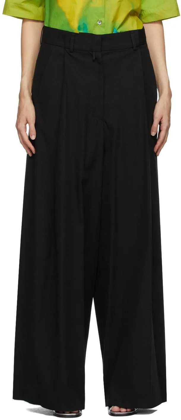 Dries Van Noten Black Gabardine Trousers