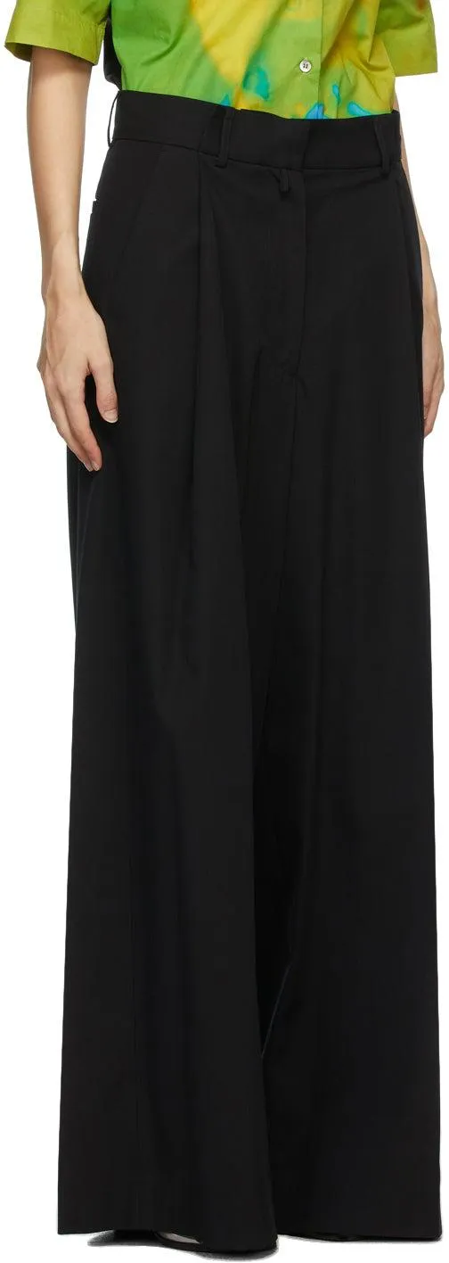 Dries Van Noten Black Gabardine Trousers
