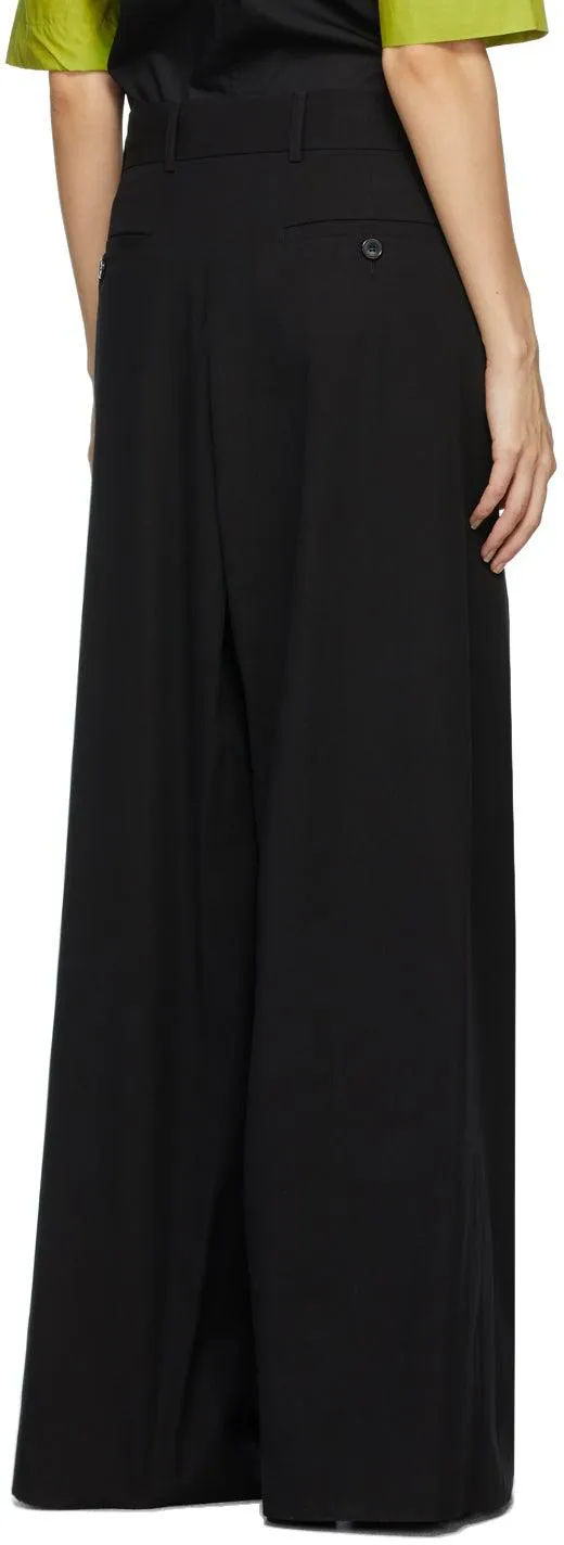 Dries Van Noten Black Gabardine Trousers