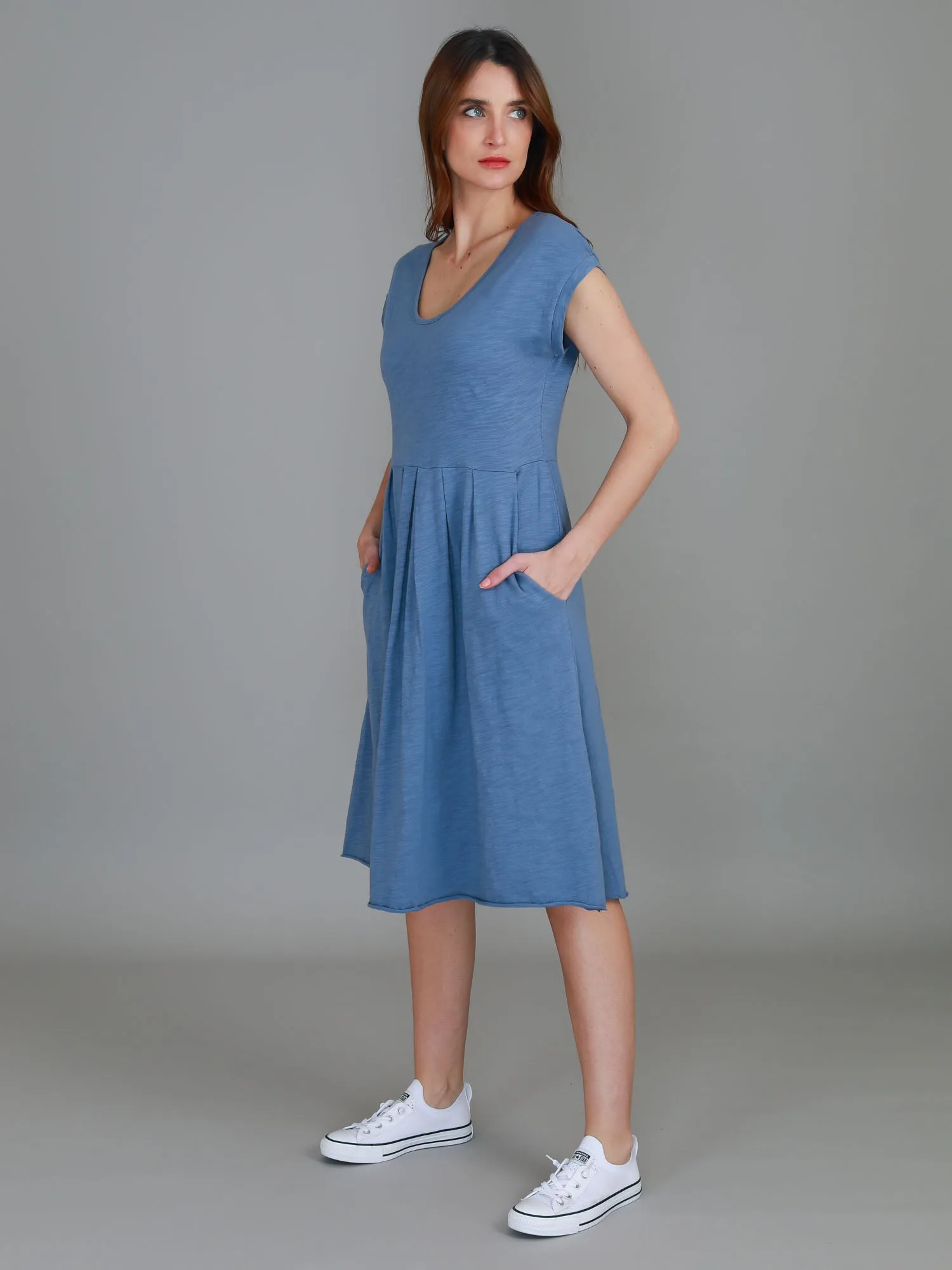 Evelyn Midi Dress with Pockets