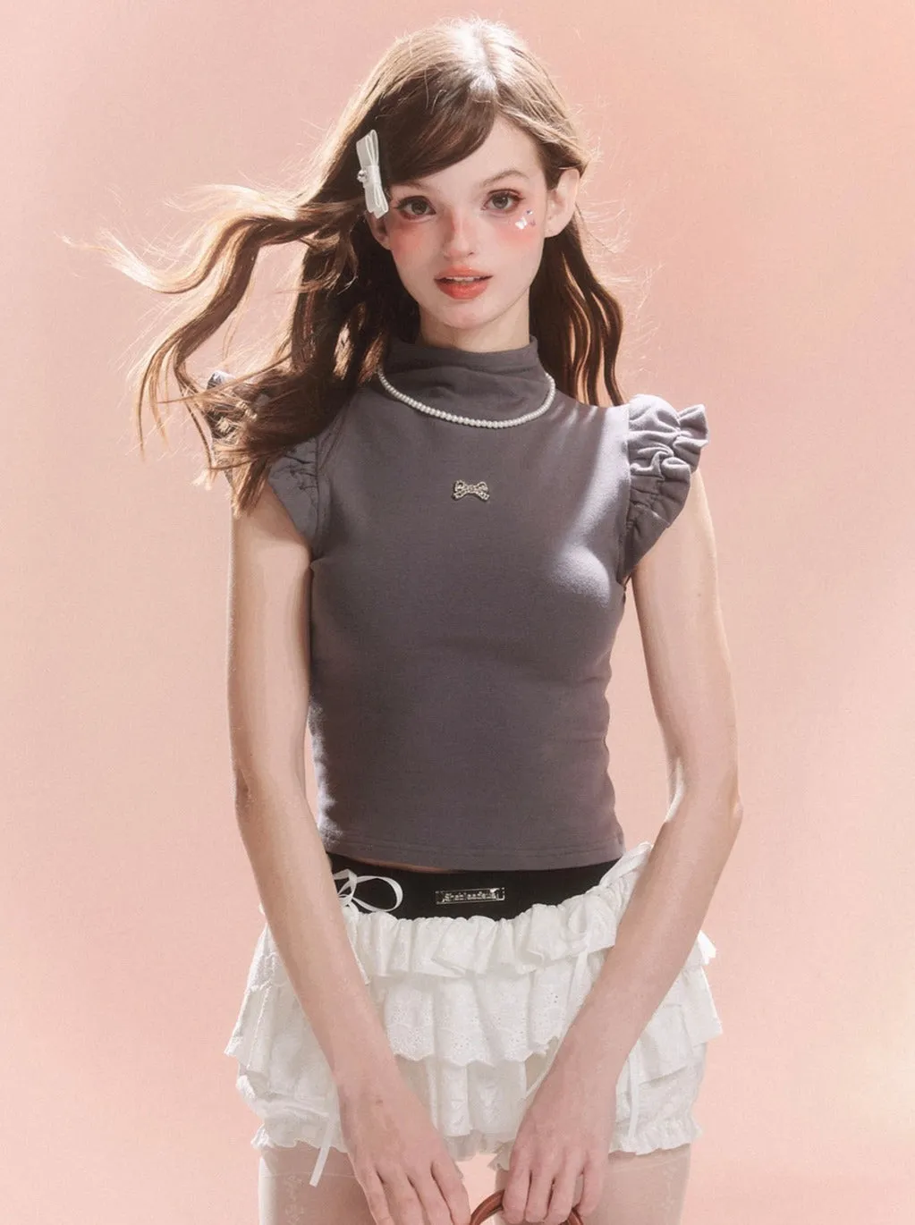 Flared Ribbon Sleeveless Top