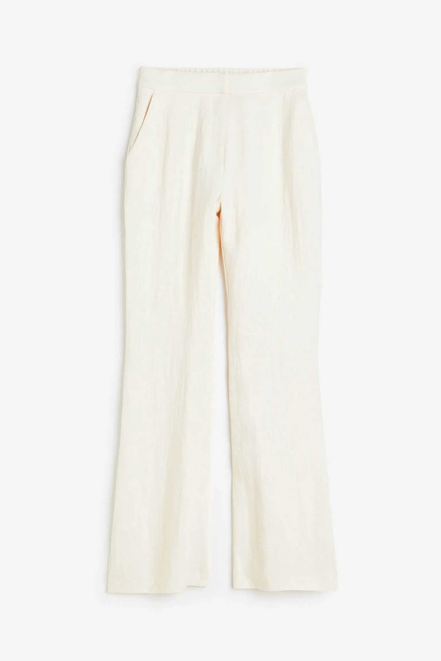 H&M Flared Viscose trousers, cream