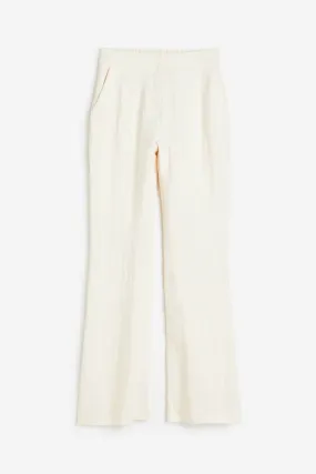 H&M Flared Viscose trousers, cream