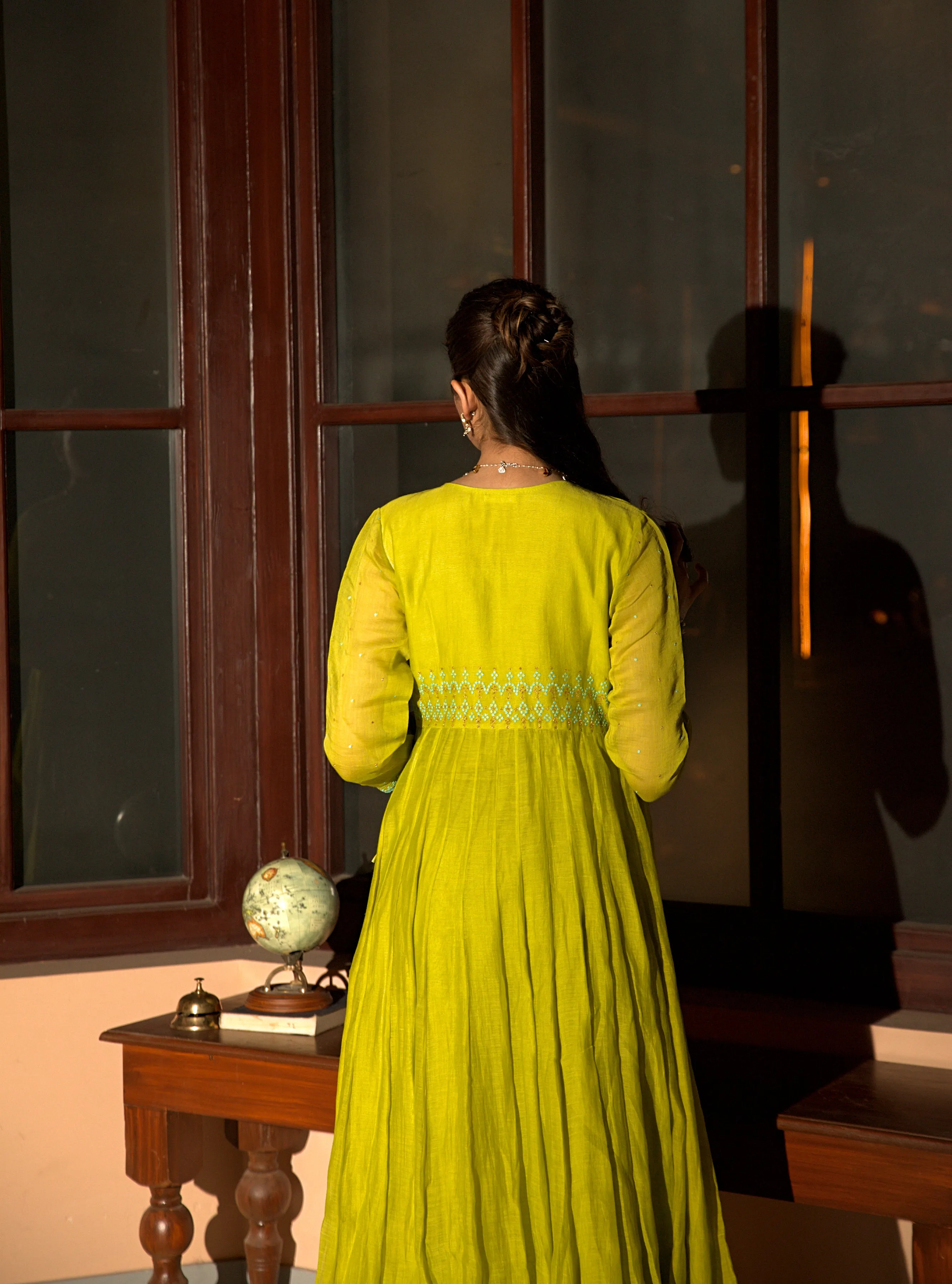 Lime Green Anarkali Set