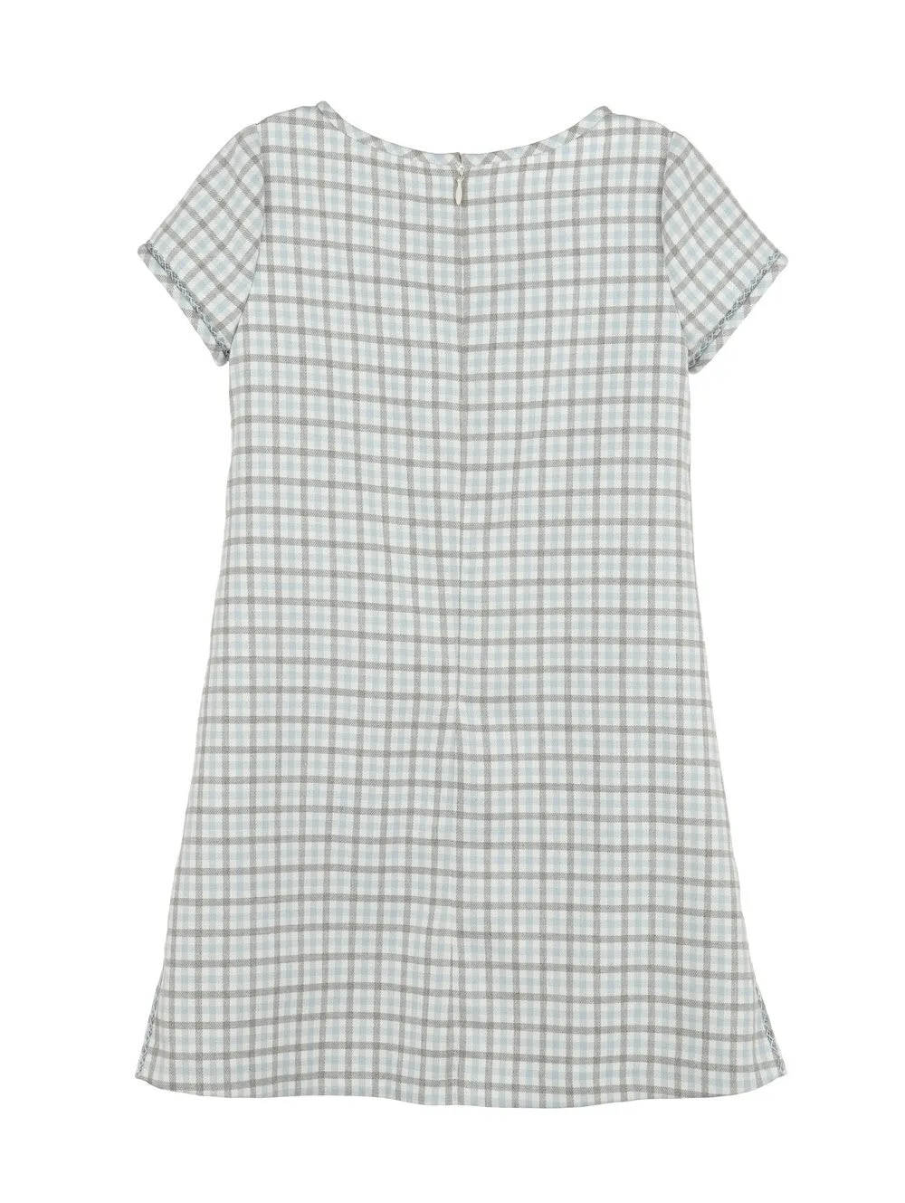 Luli & Me Girls Shift Dress - Blue & Gray Check