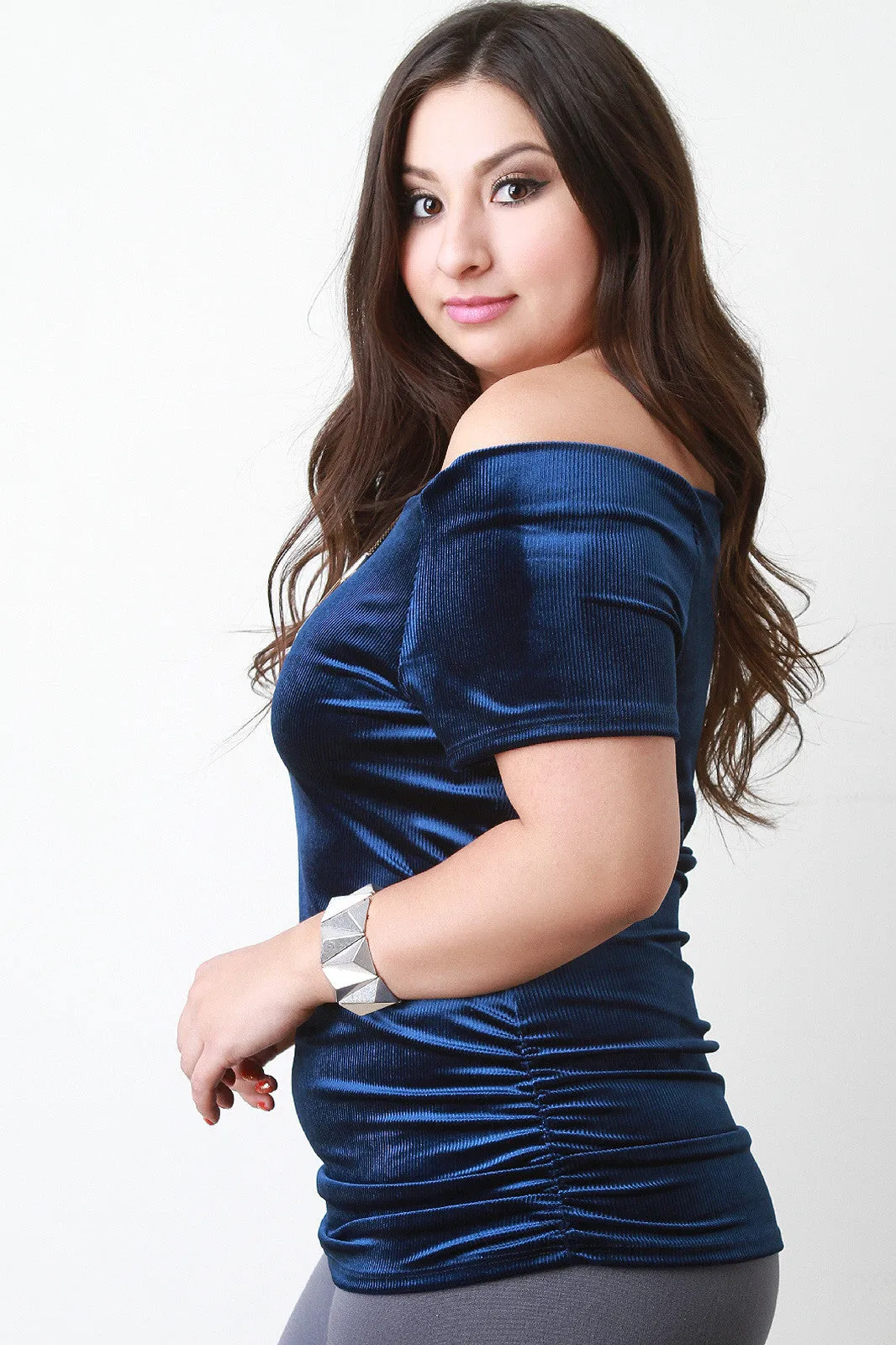 Off The Shoulder Velvet Top