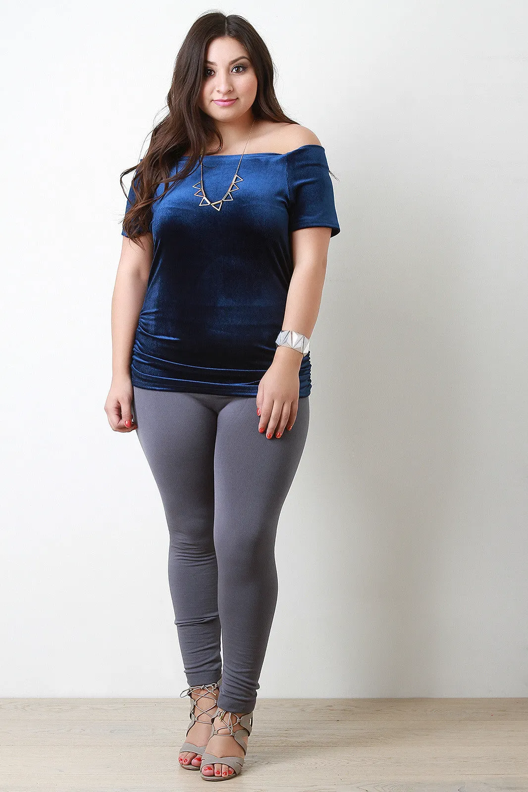 Off The Shoulder Velvet Top